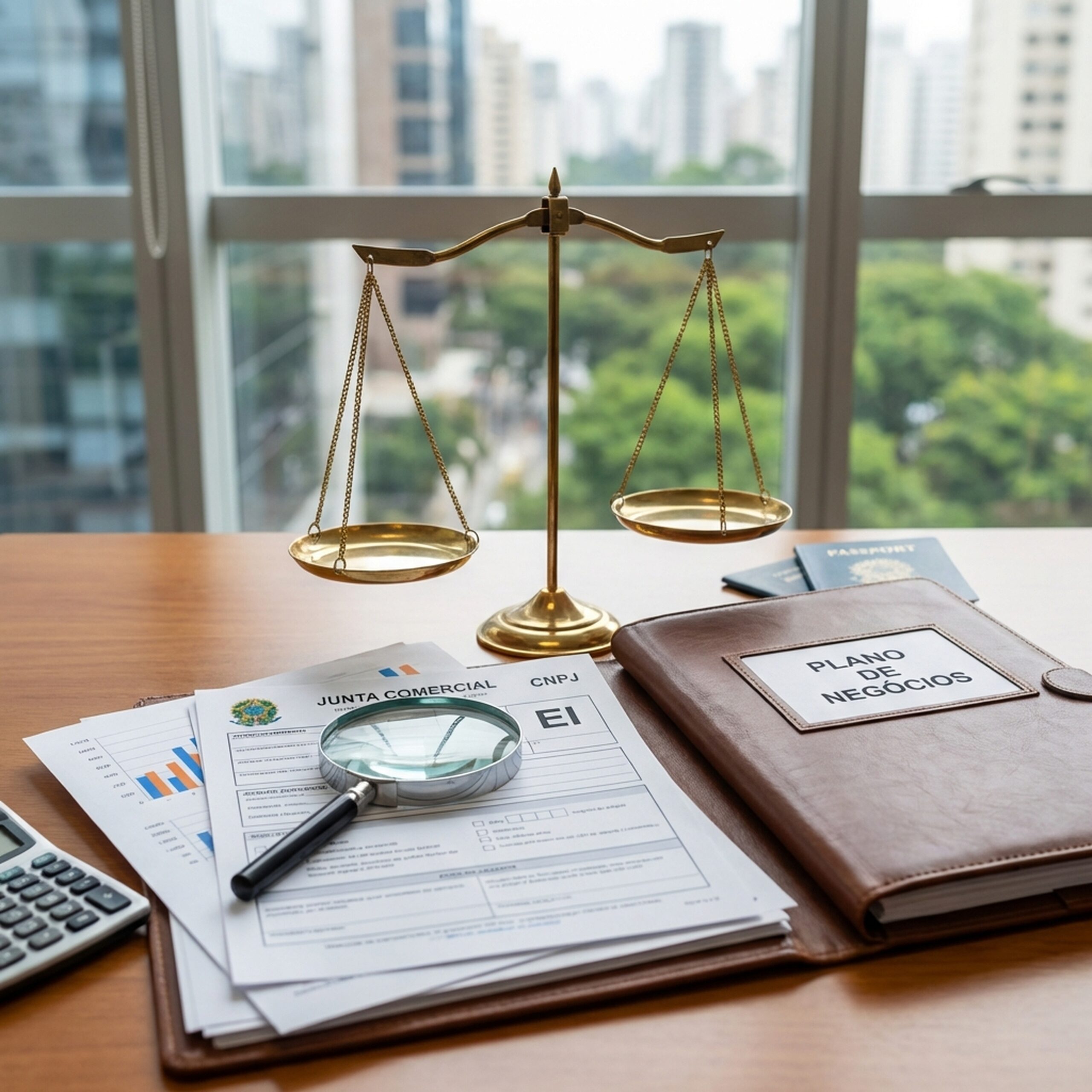 Elementos visuais de gestão empresarial representando como abrir uma empresa individual no contexto brasileiro