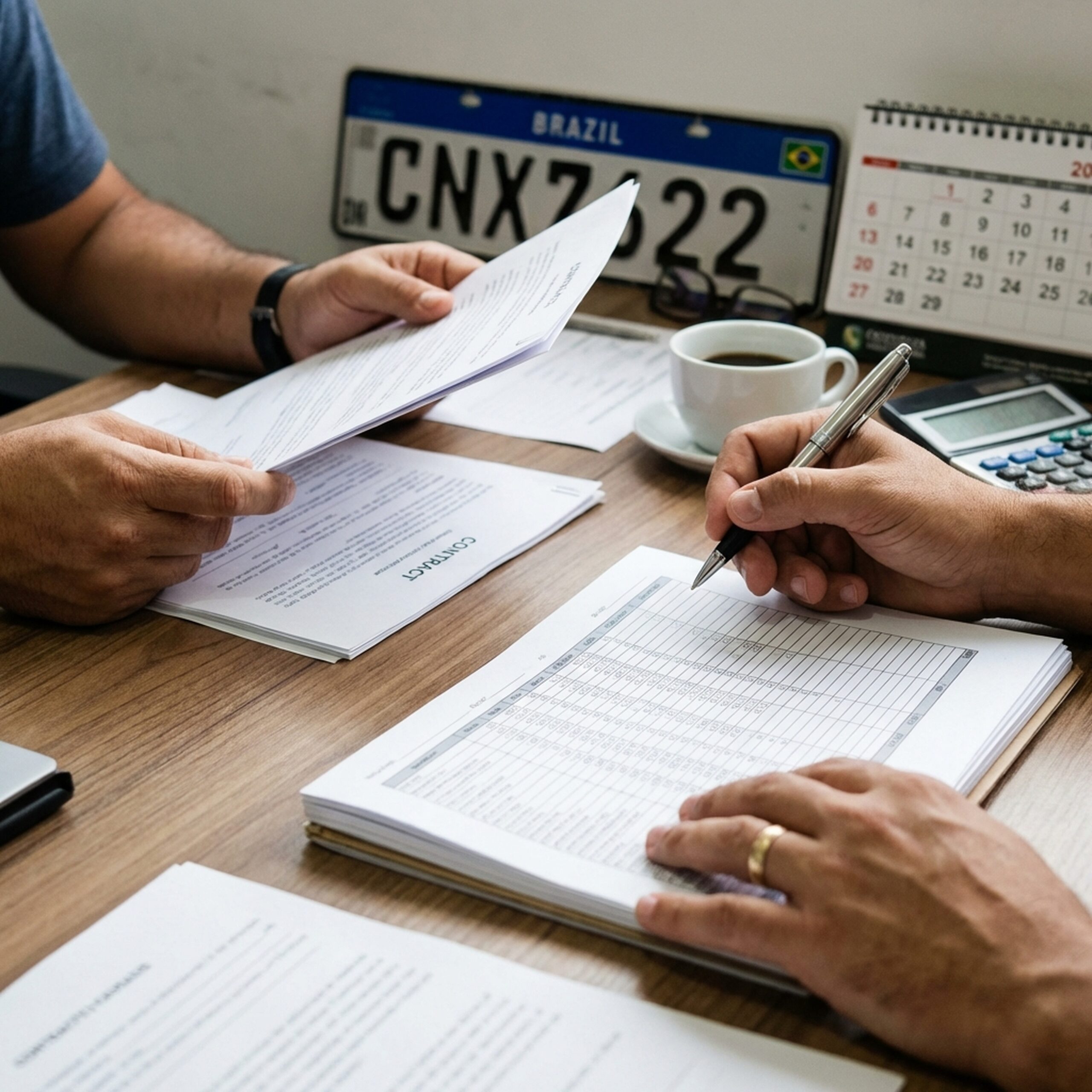 Documentos empresariais e contrato relacionados a como fazer folha de pagamento