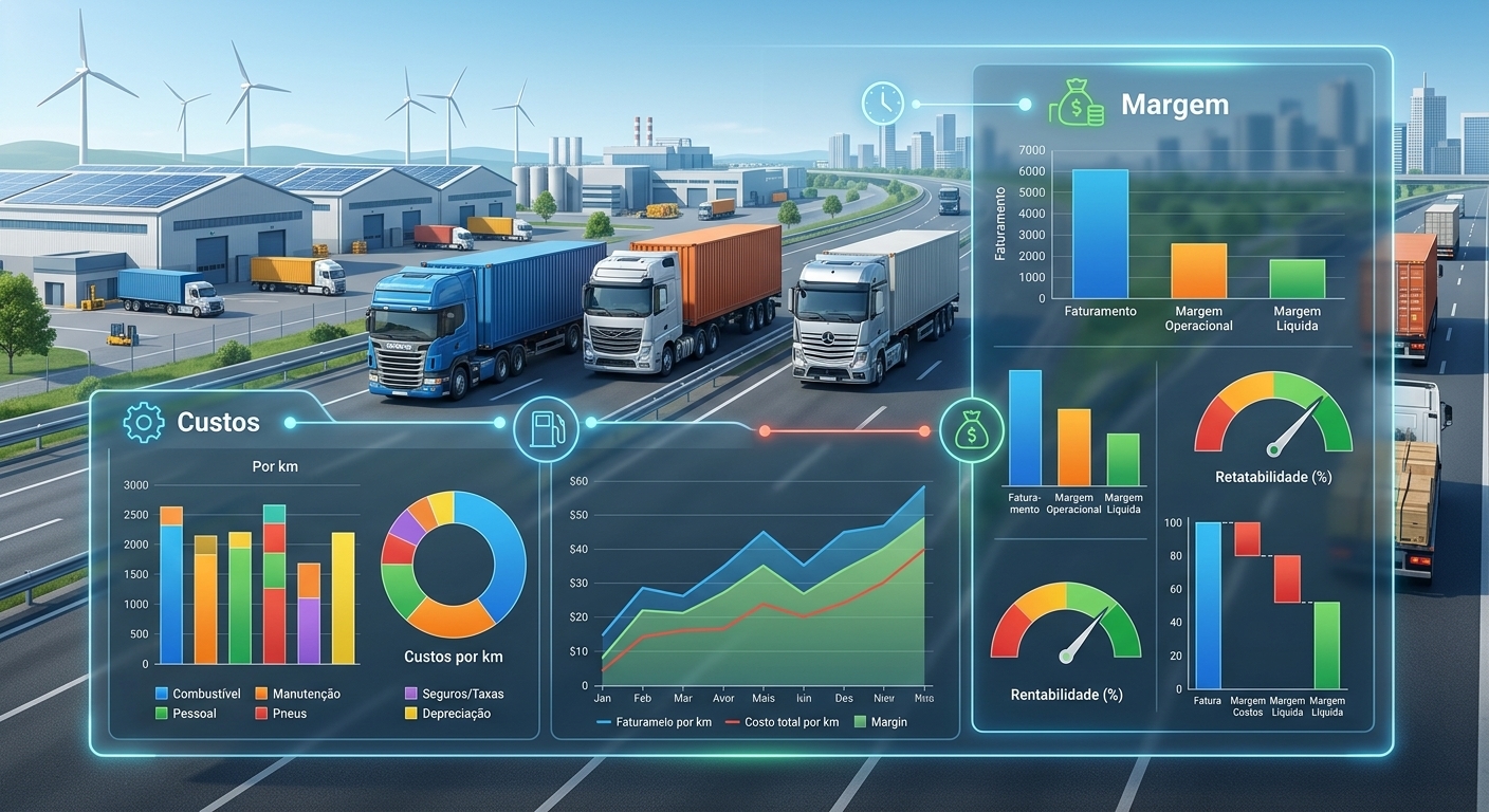 Como reduzir custo por km com escrituração contábil e análise de margem