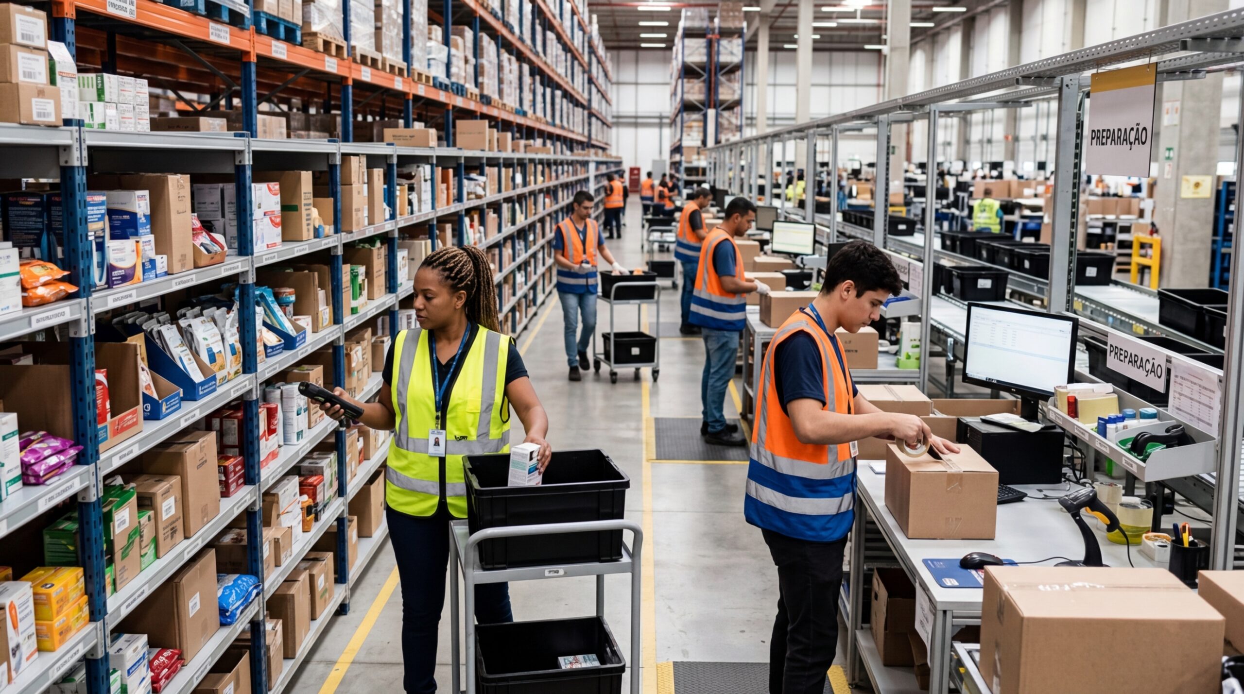 Separação de pedidos em operação de fulfillment dentro de centro de distribuição