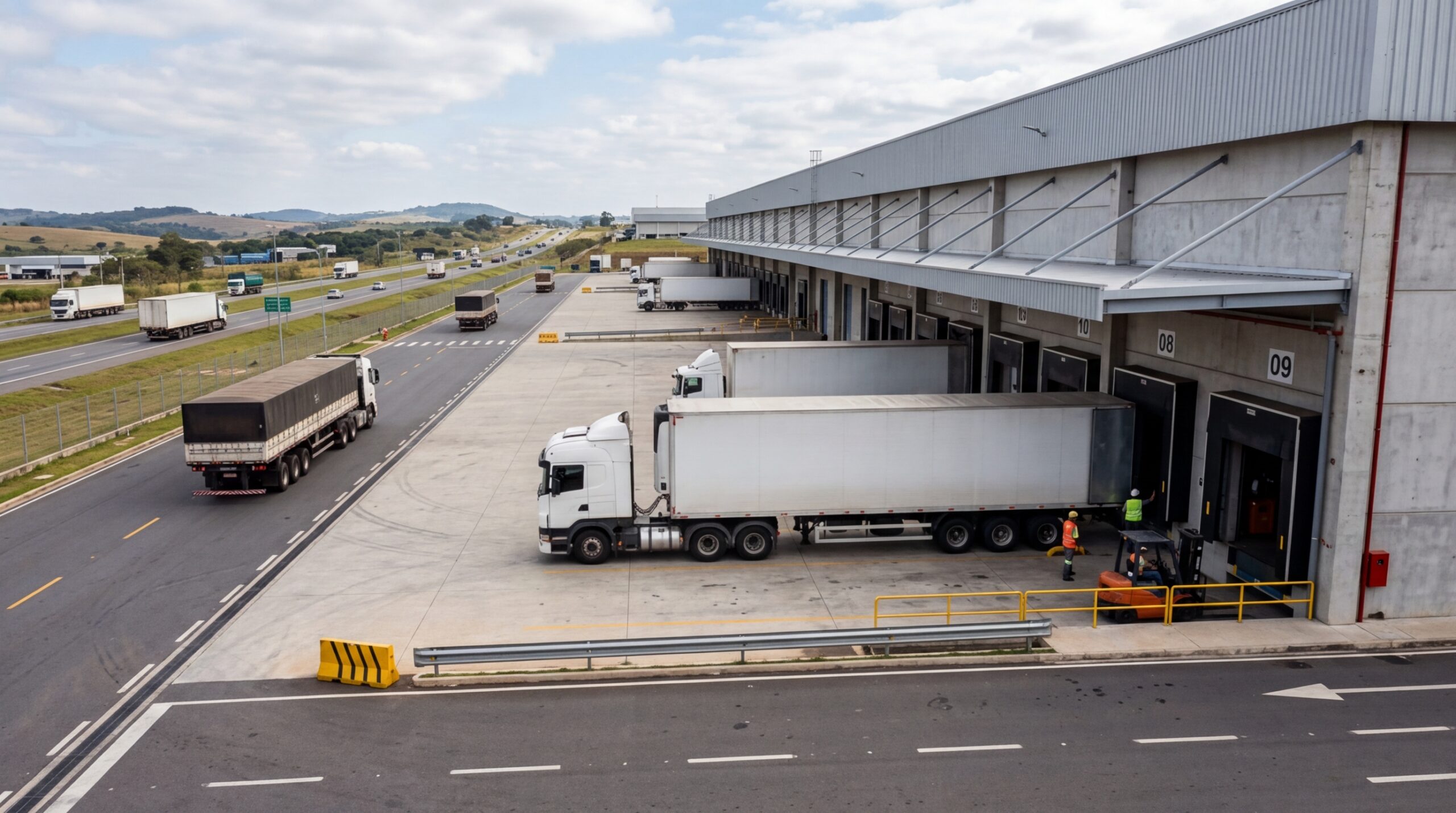 Transporte rodoviário de cargas em operação line haul na malha logística
