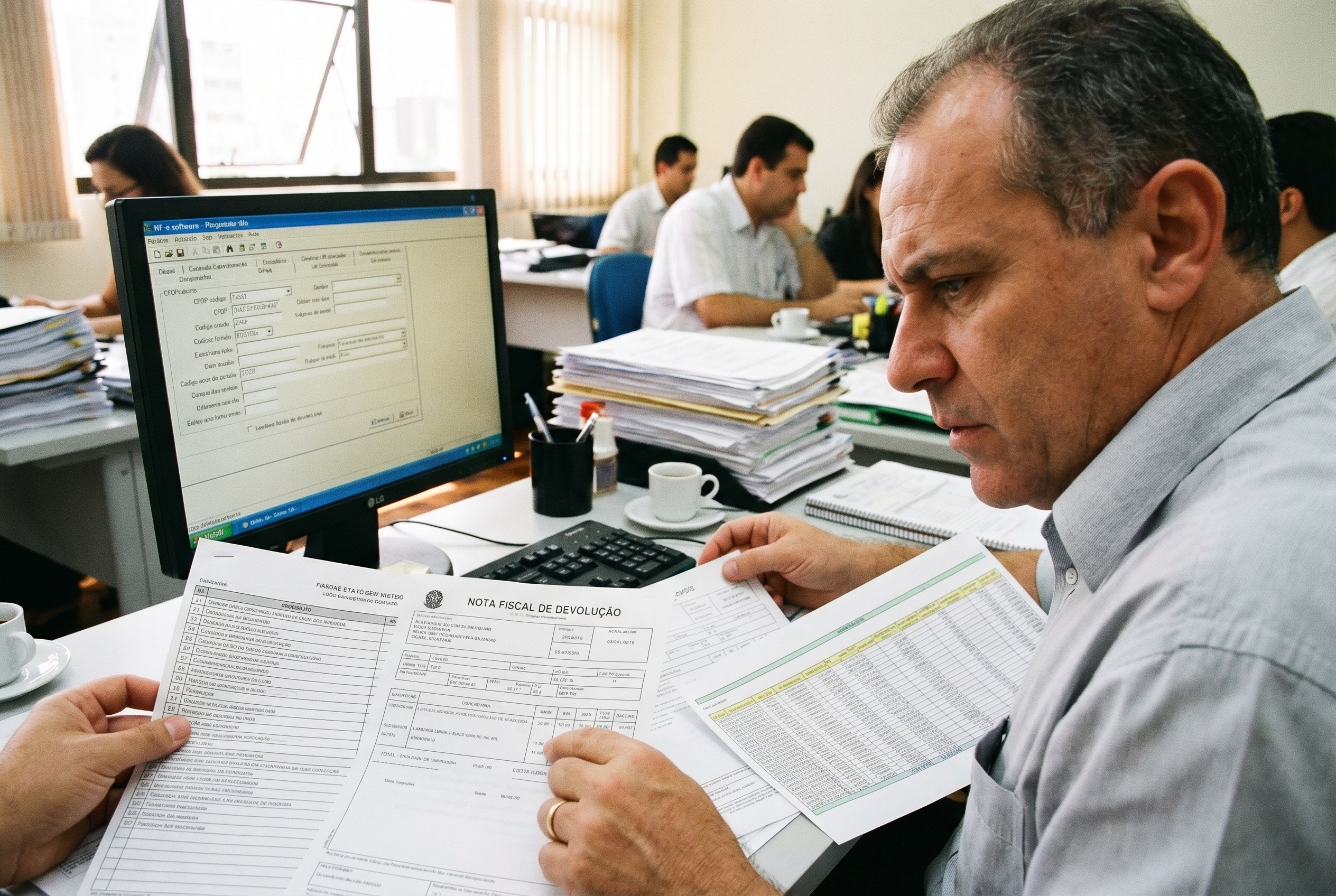 Profissional de contabilidade revisando checklist fiscal para definir quando usar o CFOP 1411