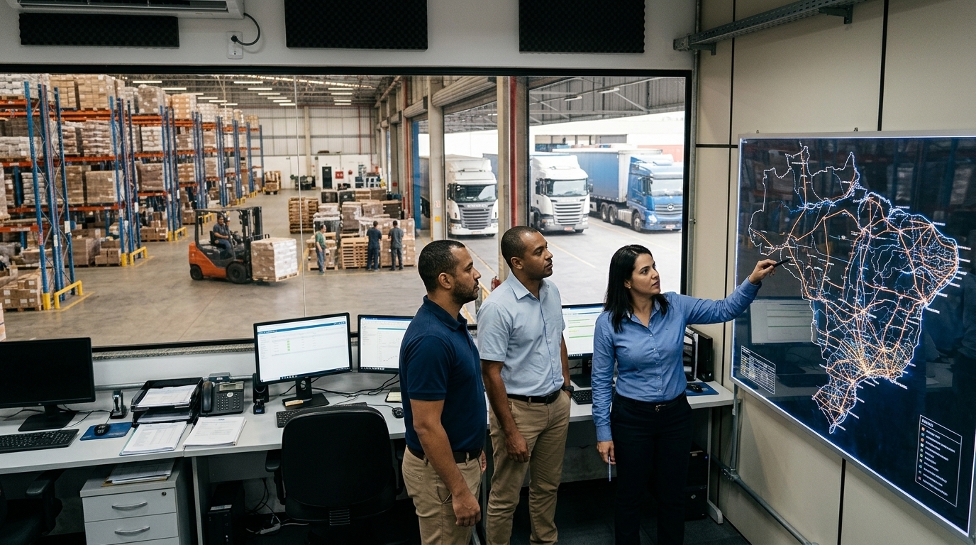 Transportadora organizando operações interestaduais com controle fiscal