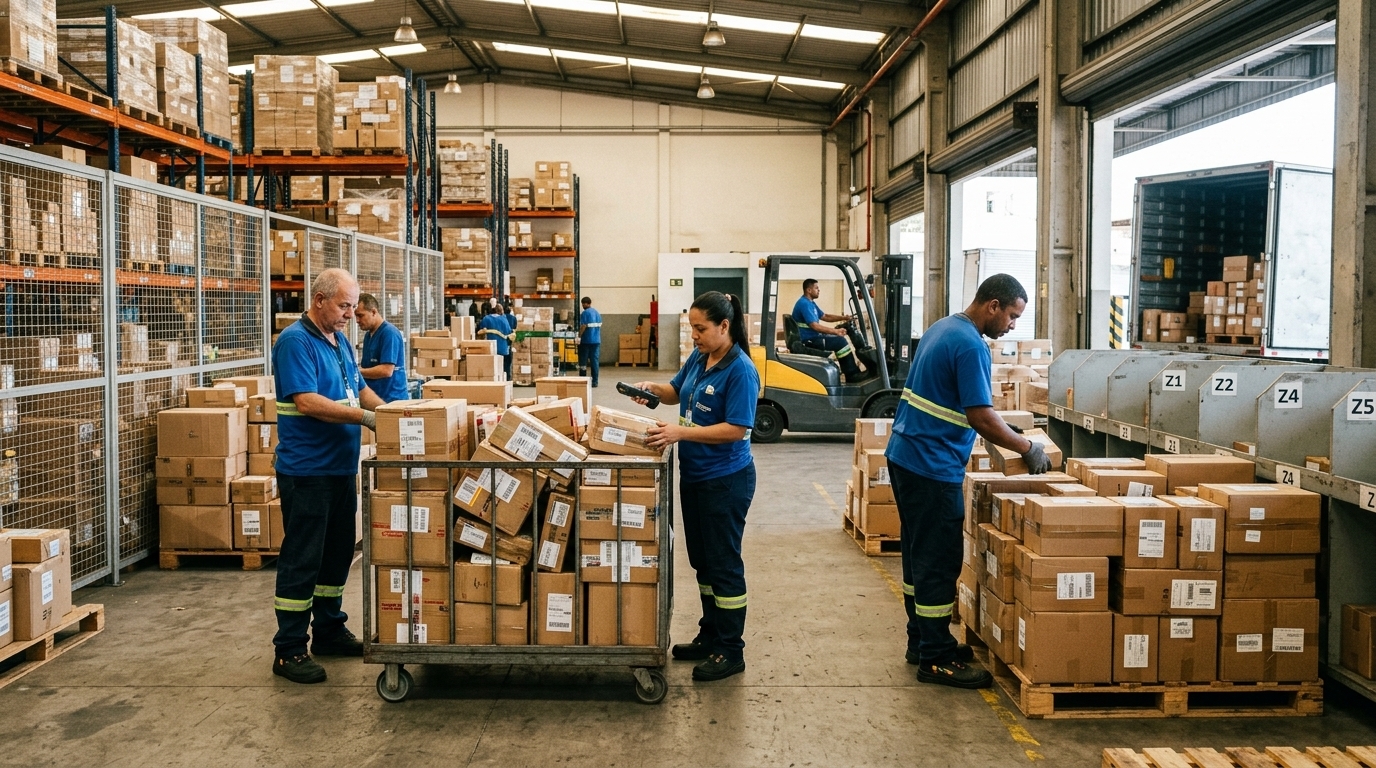 Função do hub de entrega na logística de transporte e distribuição de cargas
