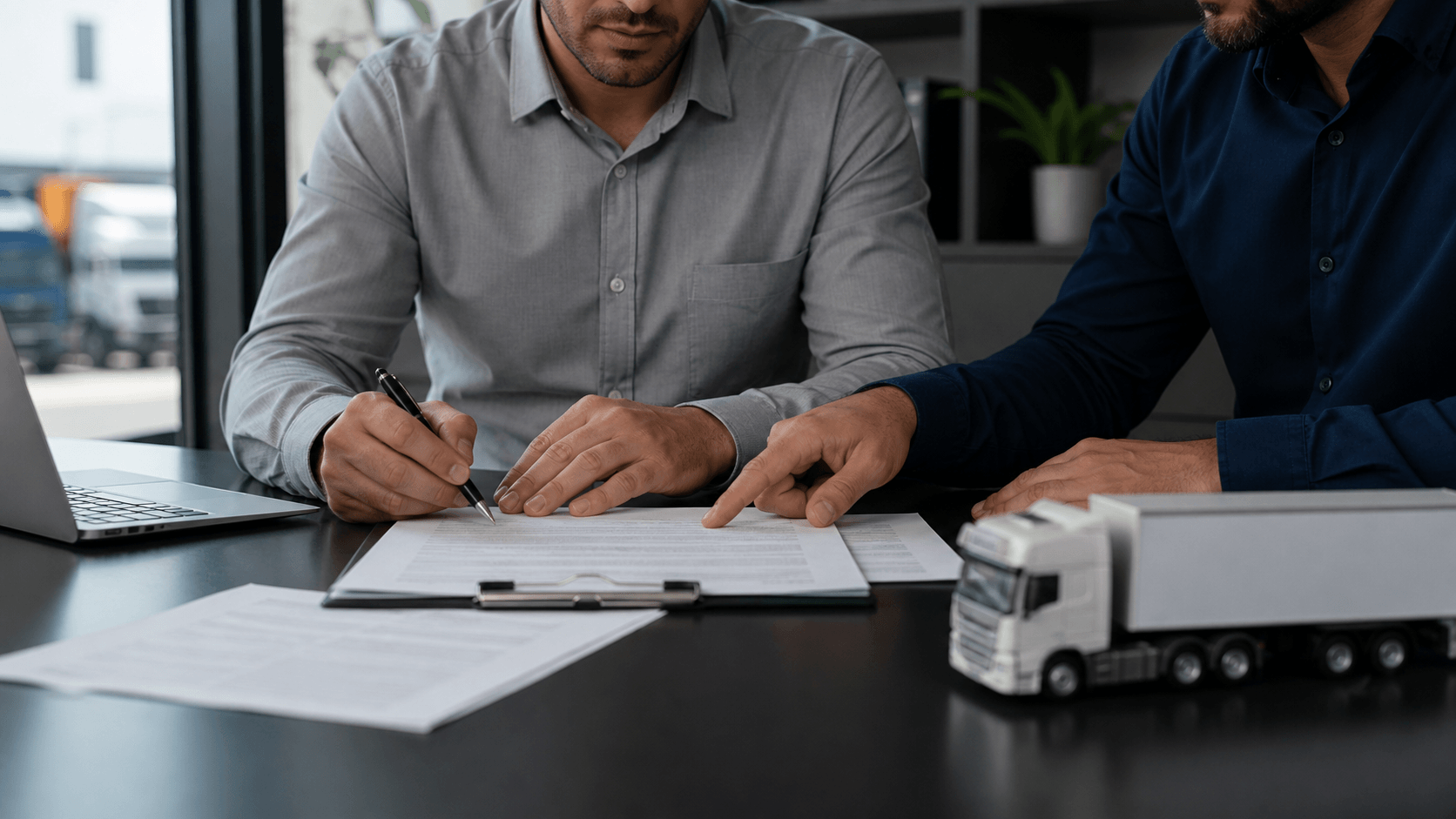Gestores revisam contrato de frete em empresa de transporte