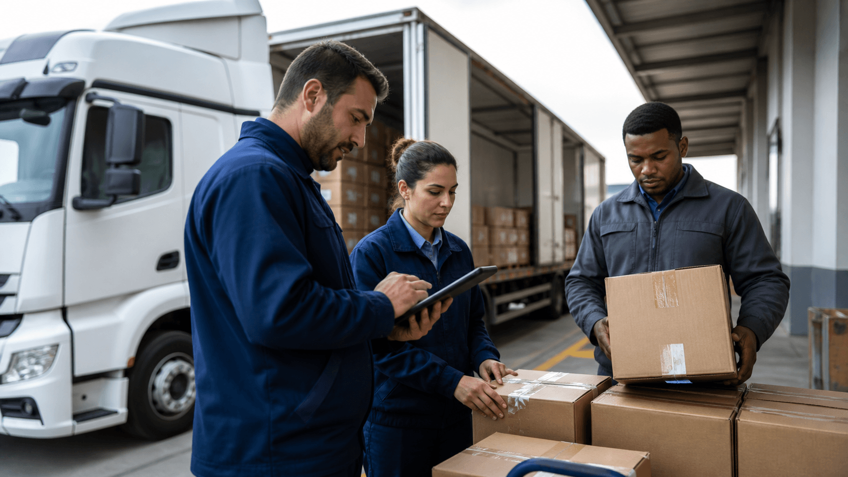 Equipe registra uma recusa de entrega em operação de transporte