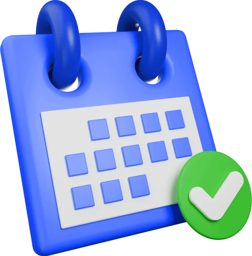 Calendário 3D com checkout. Abrir empresa rapidamente e sem complicações.